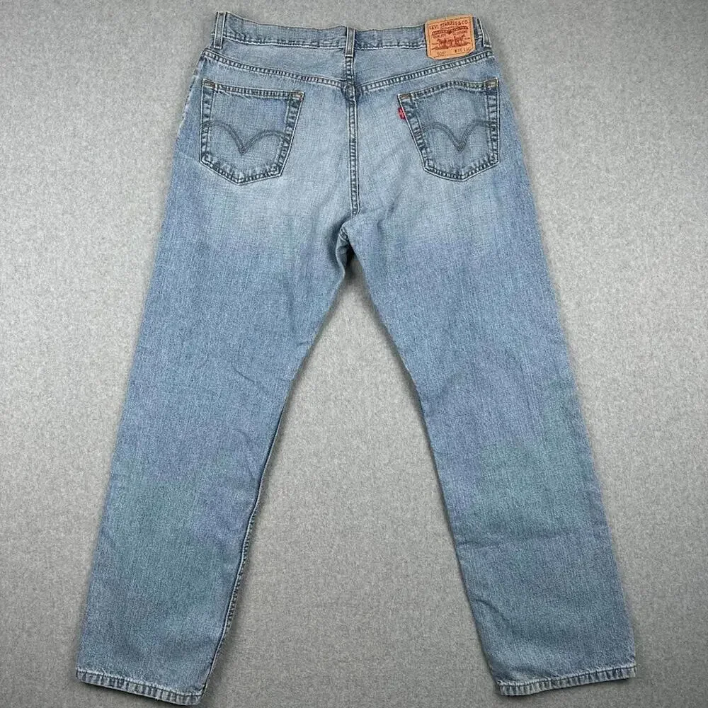 Vintage Levis 505 Jeans Men 36x30 Blue Distressed Western Cowboy Rodeo Y2K Light